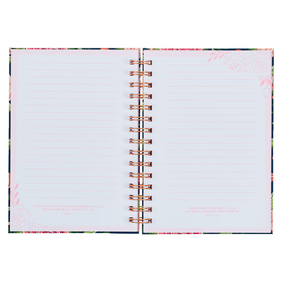 CAG JLW172 JOURNAL SPIRAL-BOUND NAVY FLORAL STRENGTH & DIGNITY PROV. 31:25