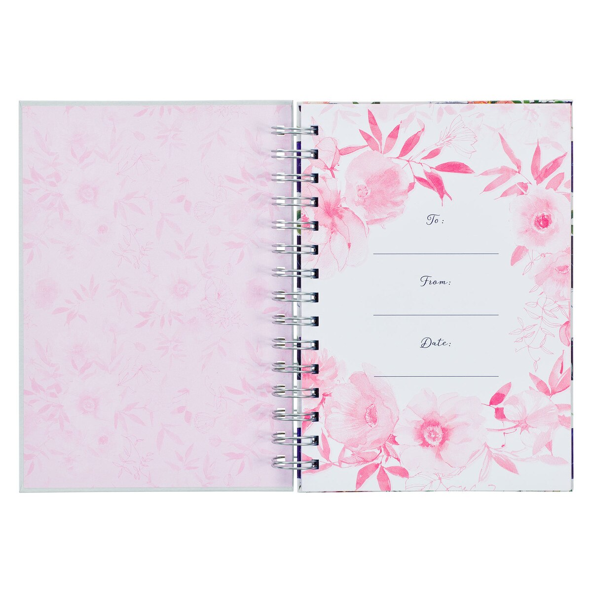 CAG JLW173 JOURNAL SPIRAL-BOUND FLORAL/STRIPES BLESS YOU NUM. 6:24-25
