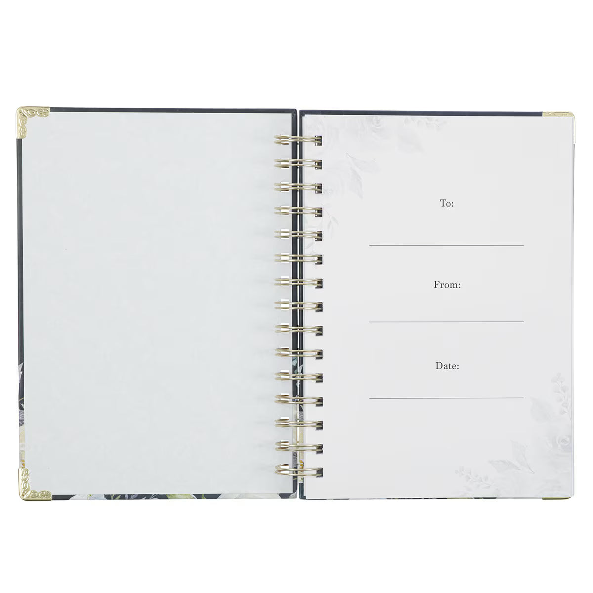 CAG JLW179 JOURNAL SPIRAL-BOUND BLUE FLORAL STRENGTH & DIGNITY PROV. 31:25
