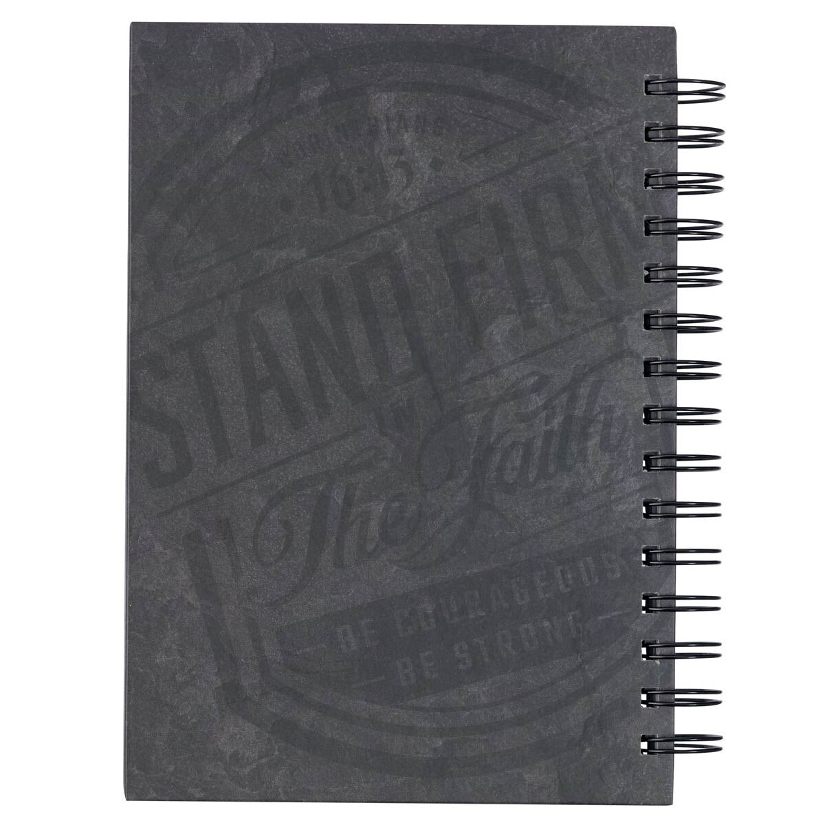 CAG JLW184 JOURNAL  SPIRAL-BOUND  GRAY  STAND  FIRM  1 COR. 16:13