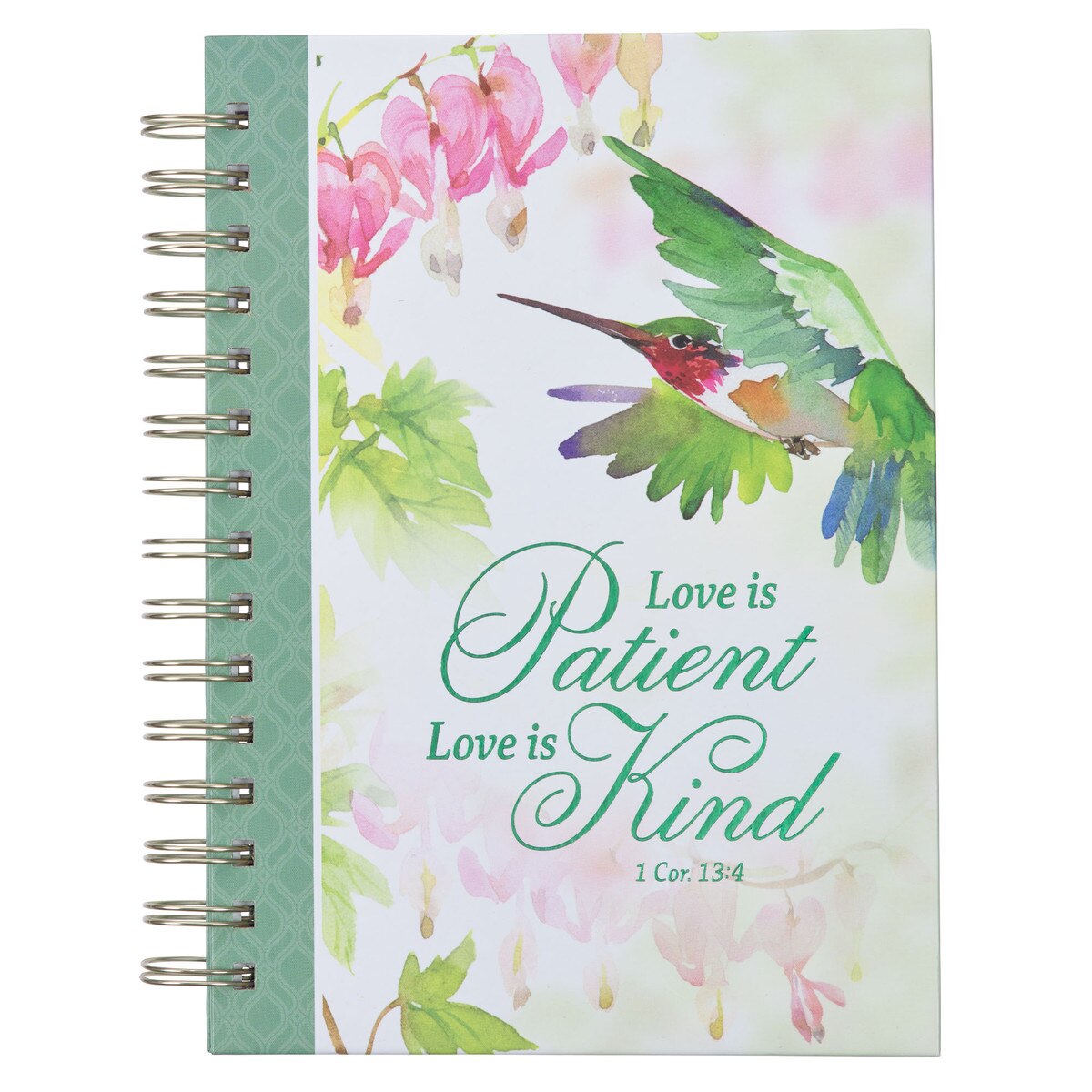 CAG JLW187 JOURNAL  SPIRAL-BOUND  GREEN  LOVE  1  COR. 13:4