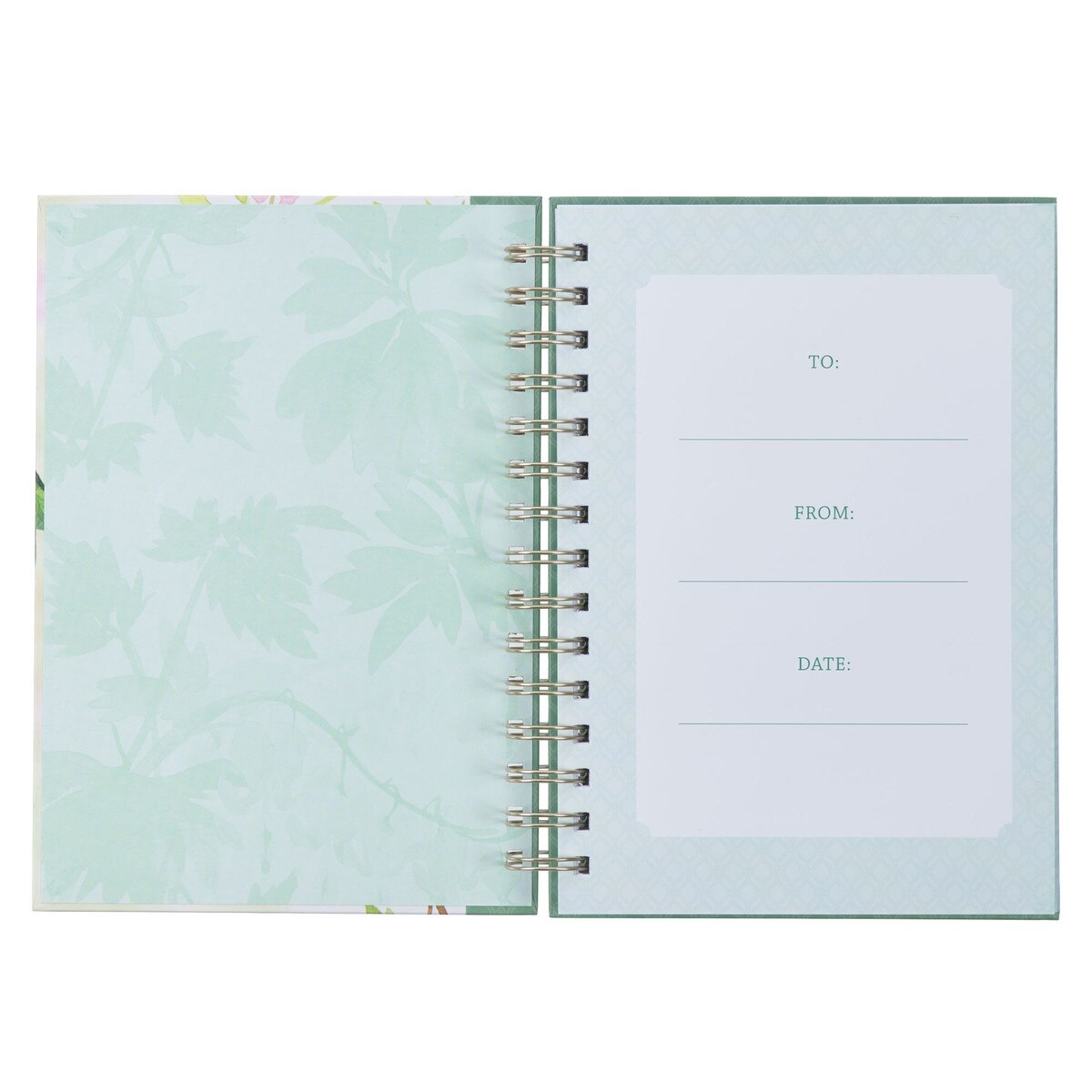 CAG JLW187 JOURNAL  SPIRAL-BOUND  GREEN  LOVE  1  COR. 13:4