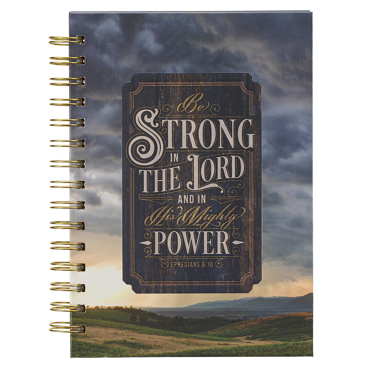 CAG JLW194 JOURNAL  SPIRAL-BOUND  BLUE  BE  STRONG  IN THE LORD EPH. 6:10