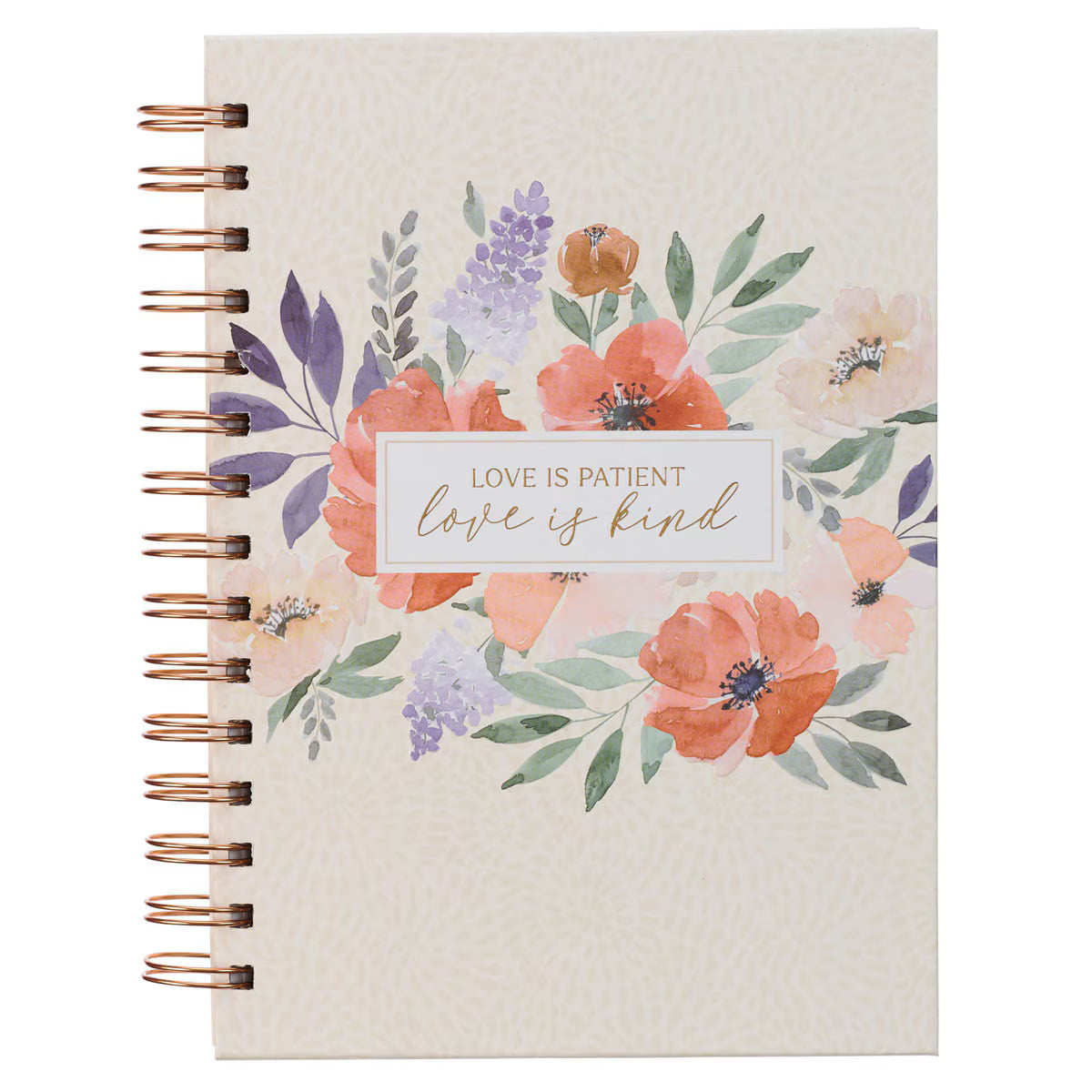 CAG JLW196 JOURNAL SPIRAL-BOUND IVORY LOVE IS PATIENT LOVE IS KIND