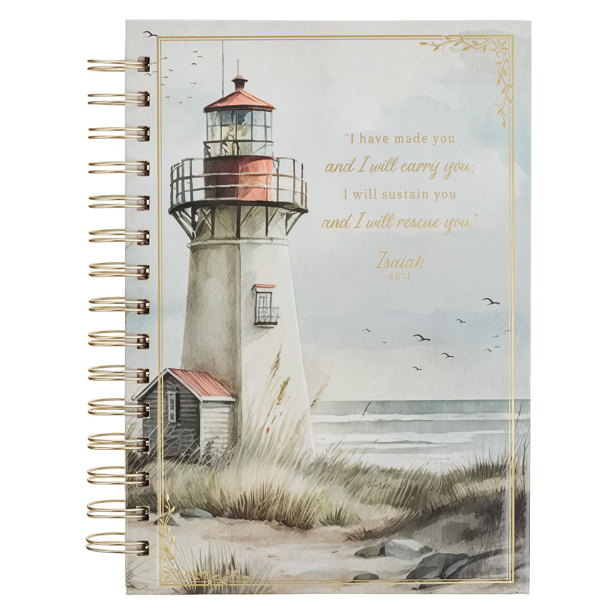 CAG JLW206 JOURNAL  SPIRAL-BOUND  LIGHTHOUSE  I  WILL CARRY YOU ISA. 46:4