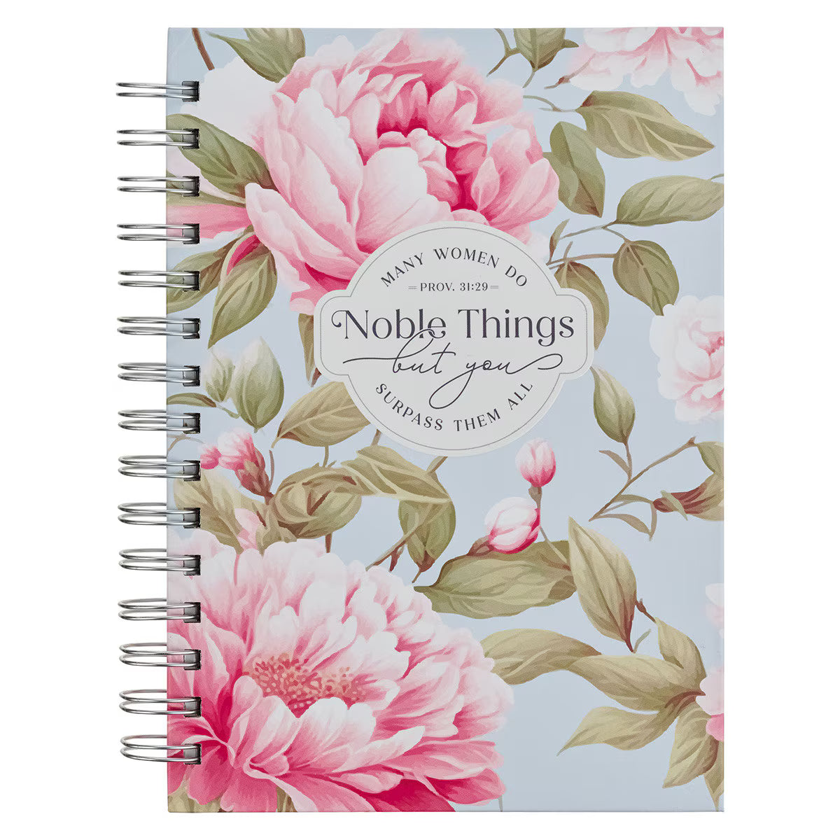 CAG JLW231 JOURNAL  SPIRAL-BOUND  PINK  PEONY  NOBLE THINGS PROV. 31:29