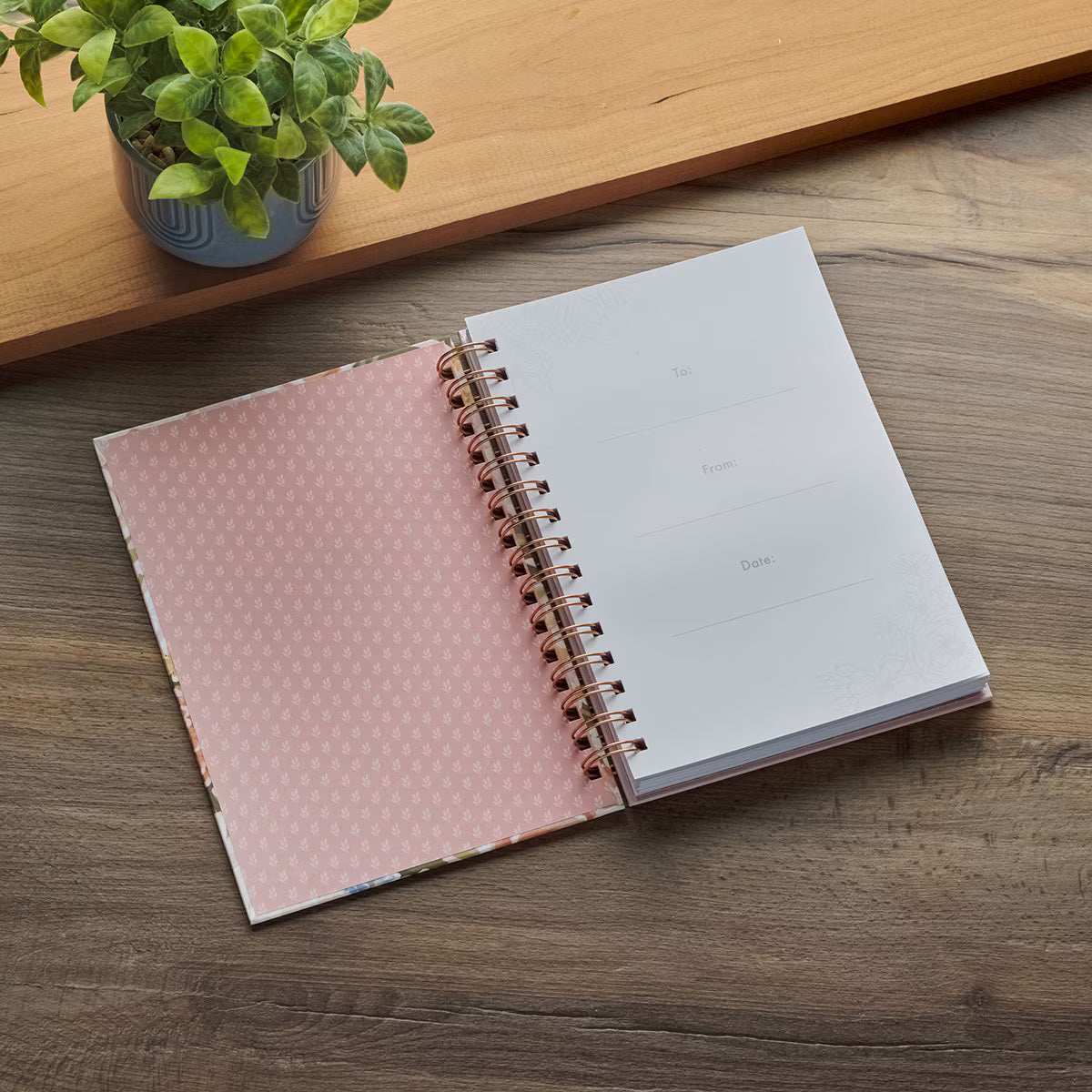 CAG JLW234 JOURNAL SPIRAL-BOUND PINK FLORAL STRENGTH & DIGNITY PROV. 31:25