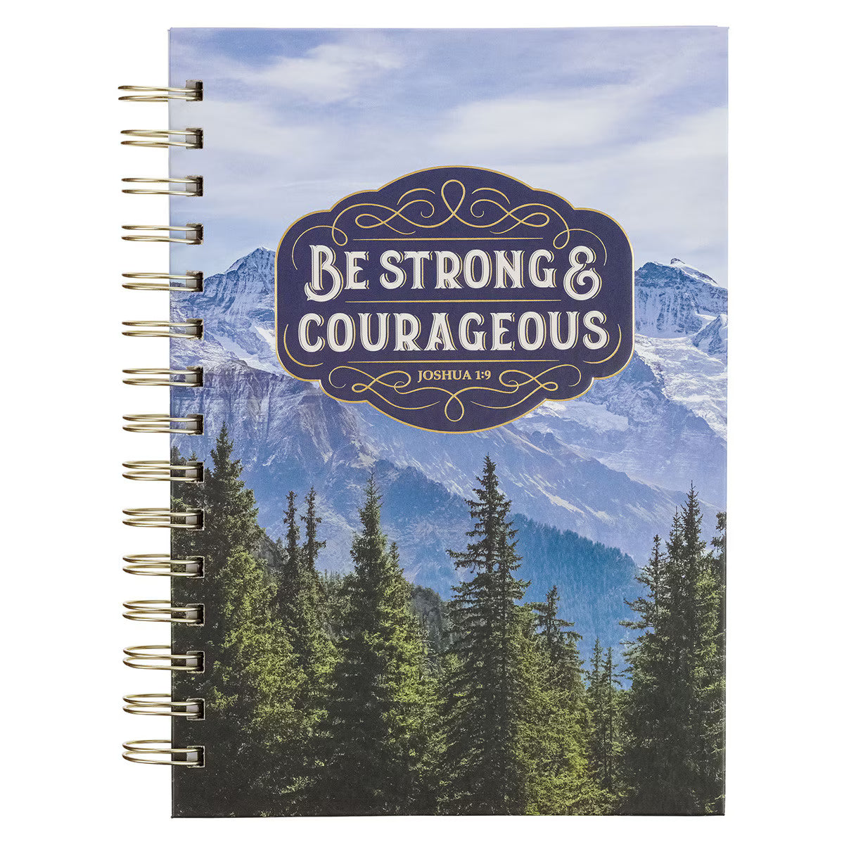 CAG JLW239 JOURNAL  SPIRAL-BOUND TREES  BE  STRONG  & COURAGEOUS JOSH. 1:9