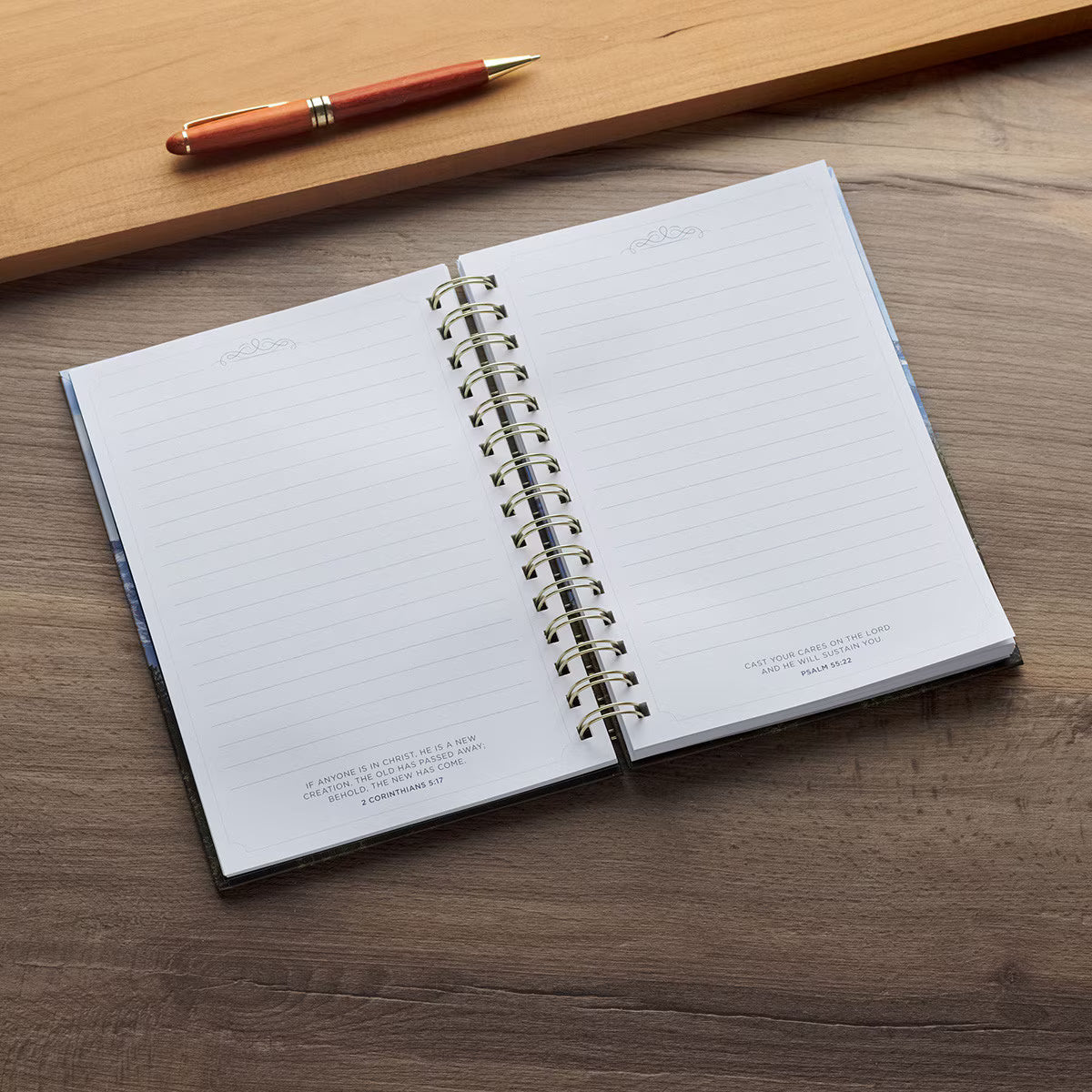 CAG JLW239 JOURNAL  SPIRAL-BOUND TREES  BE  STRONG  & COURAGEOUS JOSH. 1:9