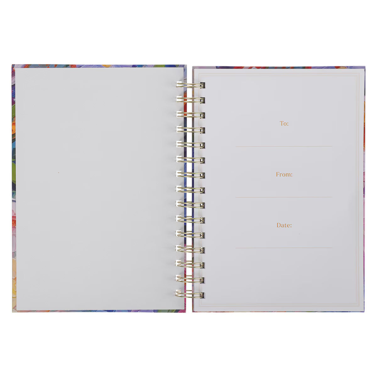 CAG JLW240 JOURNAL SPIRAL-BOUND MULTI PAINTED FLORAL SWEET FRIENDSHIP