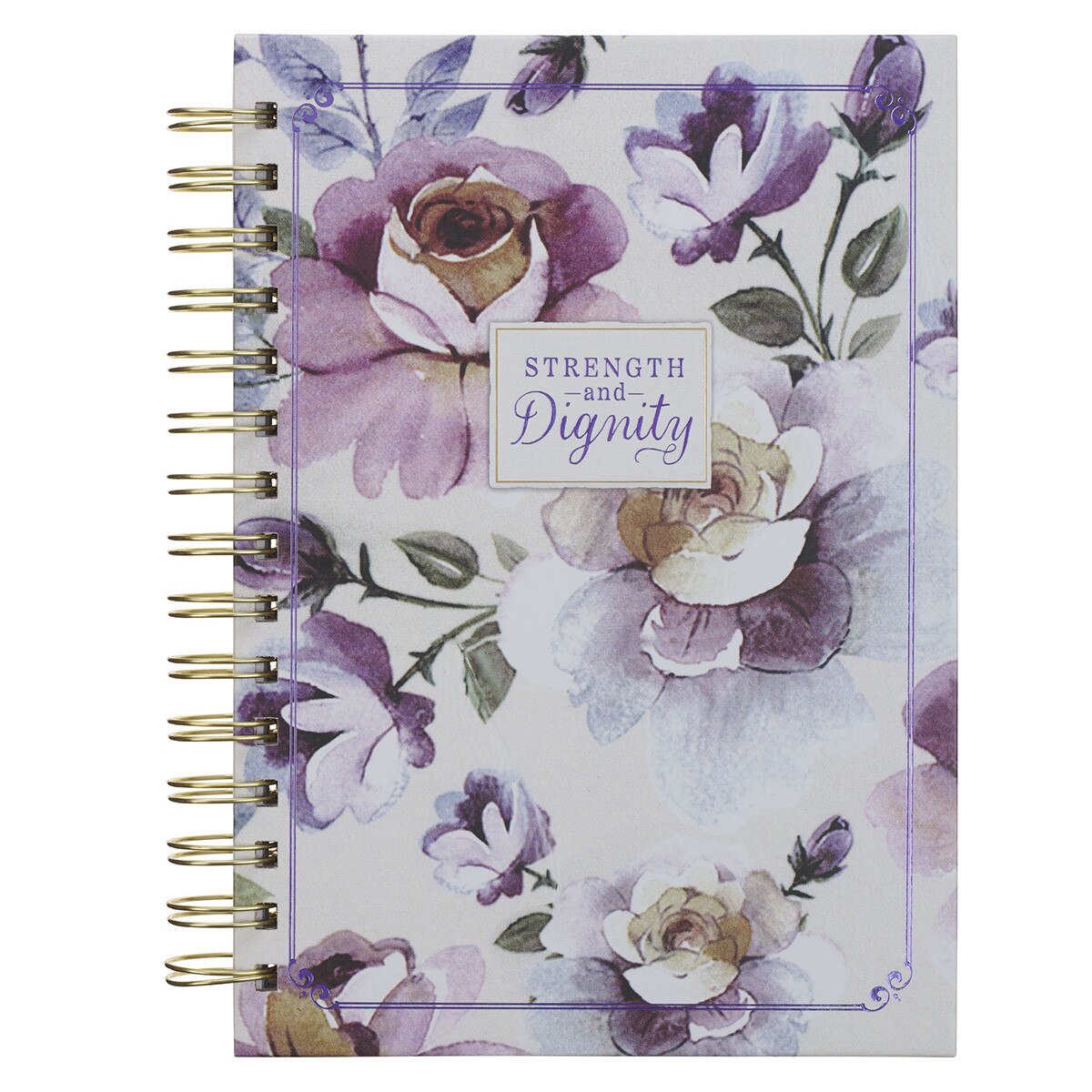 CAG JLW245 JOURNAL    SPIRAL-BOUND    PURPLE    FLORAL STRENGTH & DIGNITY PROV. 31:25