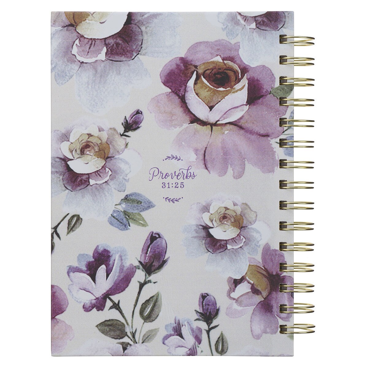 CAG JLW245 JOURNAL    SPIRAL-BOUND    PURPLE    FLORAL STRENGTH & DIGNITY PROV. 31:25