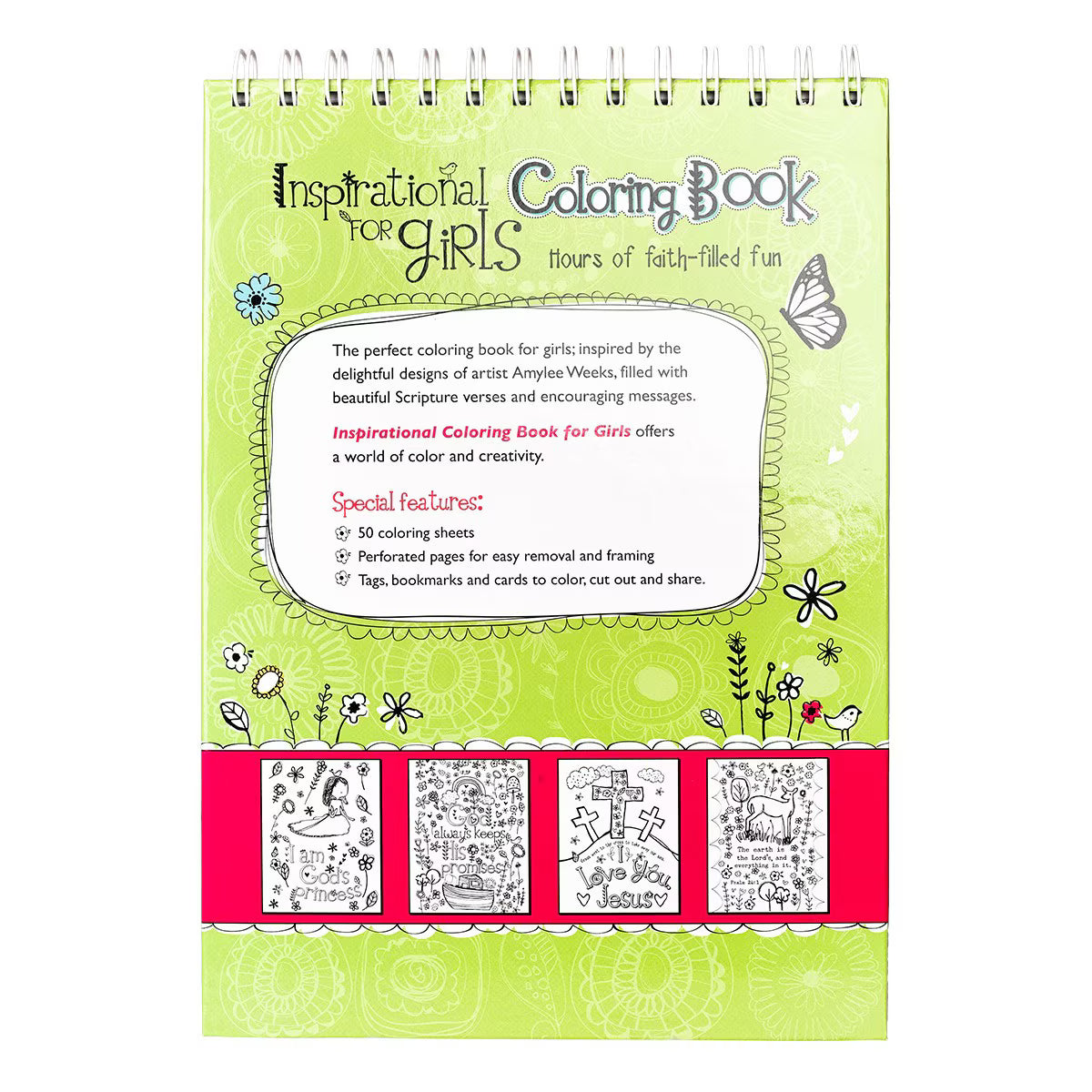 CAG KDS540 COLORING BOOK WIREBOUND INSPIRATIONAL FOR GIRLS
