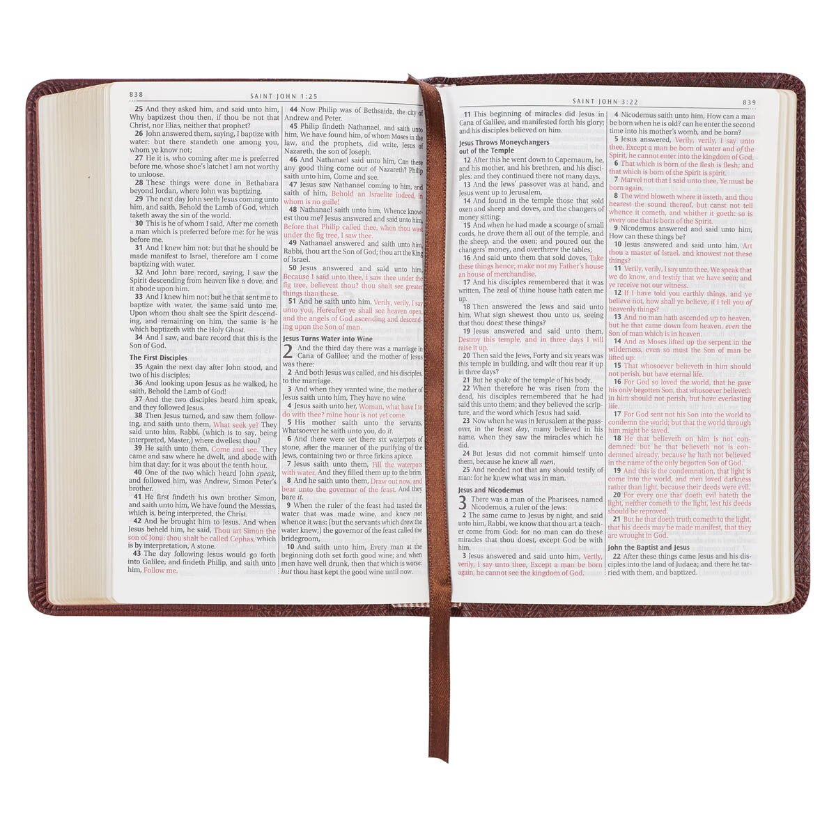 CAG KJV005 KJV BIBLE COMPACT FAUX LEATHER, SADDLE TAN