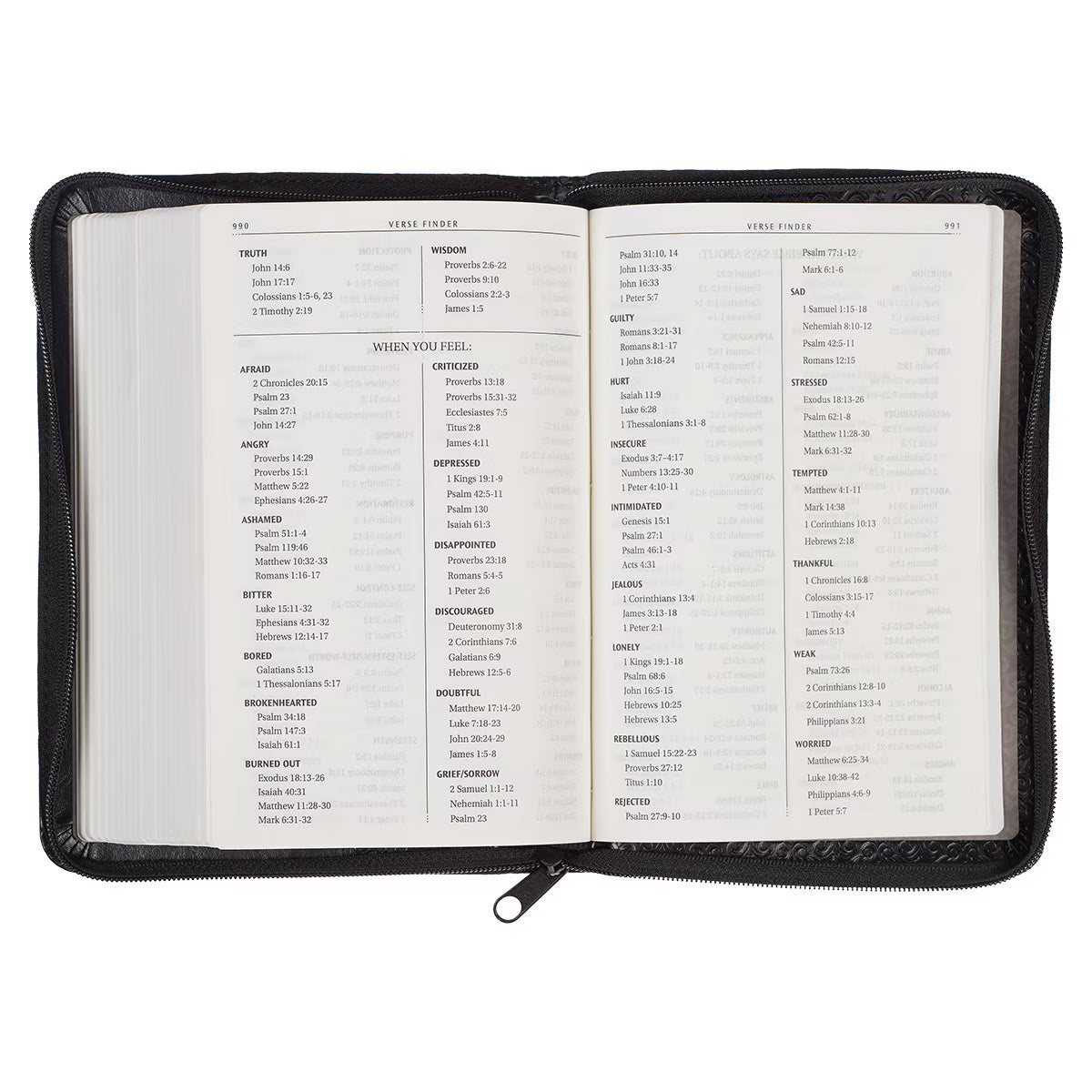 CAG KJV007 KJV  BIBLE  COMPACT  FAUX  LEATHER,  BLACK W/ZIPPER