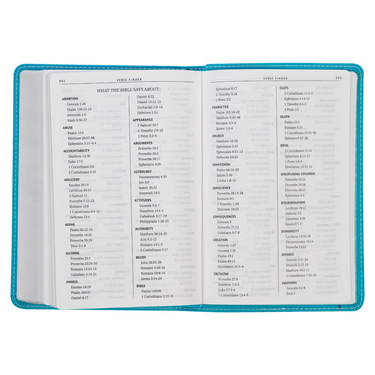 CAG KJV010 KJV   BIBLE   COMPACT   FAUX   LEATHER, TURQUOISE