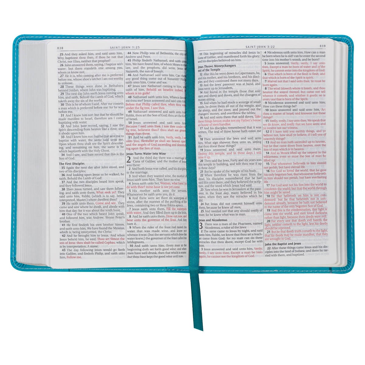 CAG KJV010 KJV   BIBLE   COMPACT   FAUX   LEATHER, TURQUOISE
