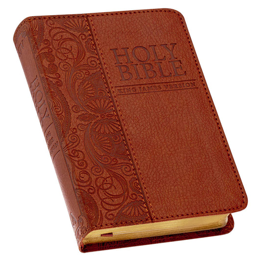 CAG KJV014 KJV  BIBLE  MINI  POCKET  FAUX  LEATHER, TOFFEE BROWN