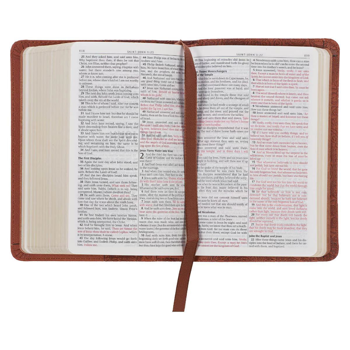CAG KJV014 KJV  BIBLE  MINI  POCKET  FAUX  LEATHER, TOFFEE BROWN