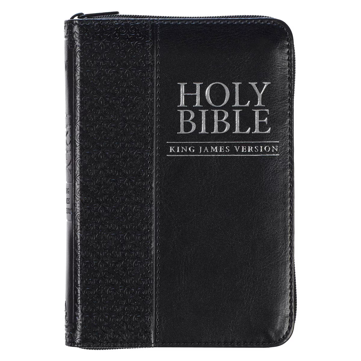 CAG KJV015 KJV BIBLE MINI POCKET FAUX LEATHER, BLACK W/ZIPPER