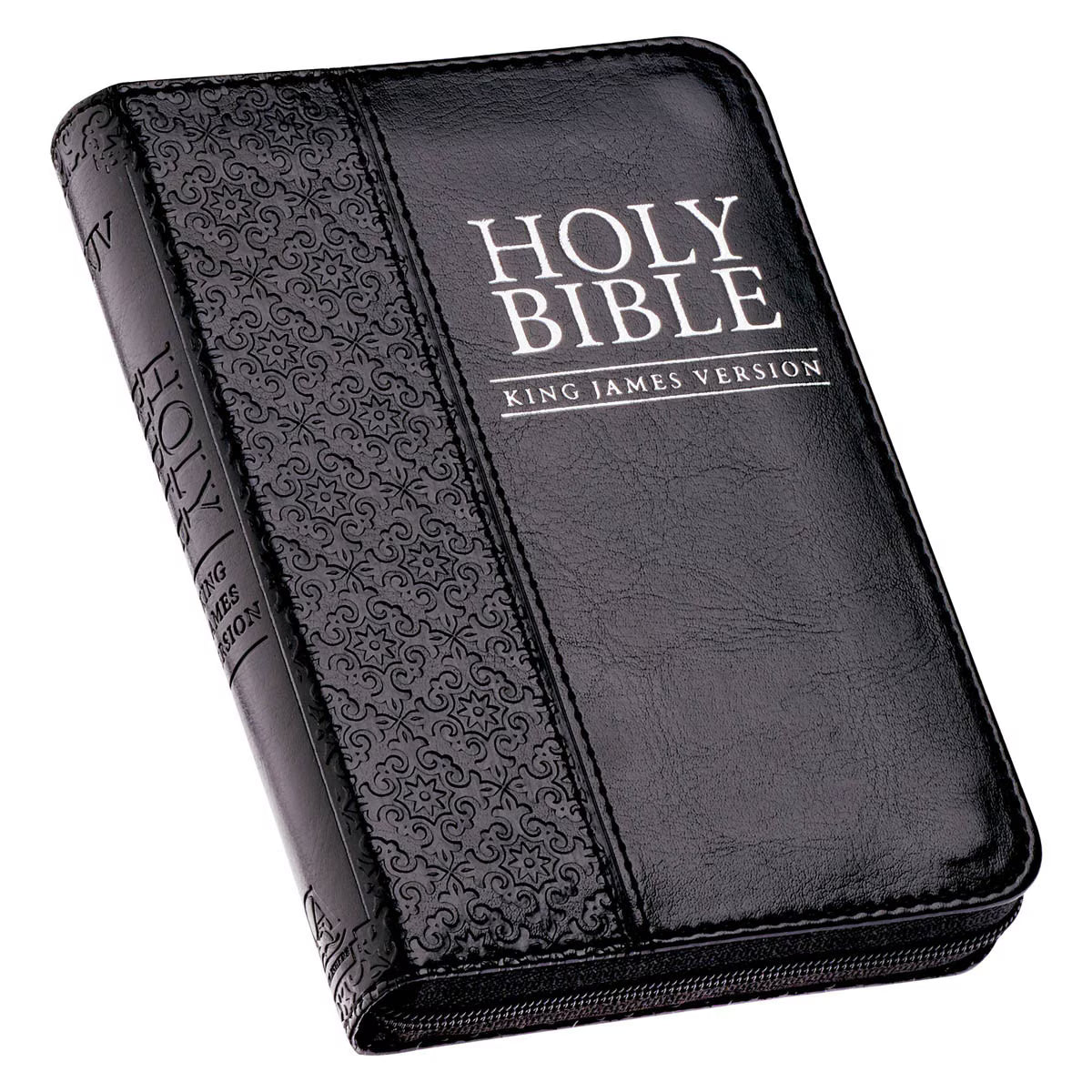 CAG KJV015 KJV BIBLE MINI POCKET FAUX LEATHER, BLACK W/ZIPPER