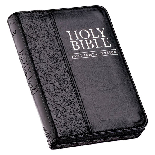 CAG KJV015 KJV BIBLE MINI POCKET FAUX LEATHER, BLACK W/ZIPPER