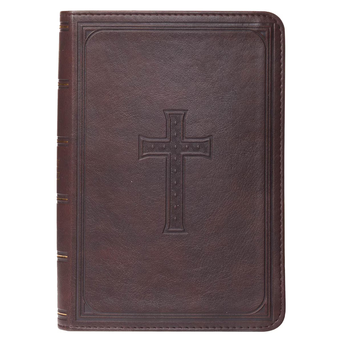 CAG KJV082 KJV BIBLE COMPACT LP FAUX LEATHER, DARK BROWN