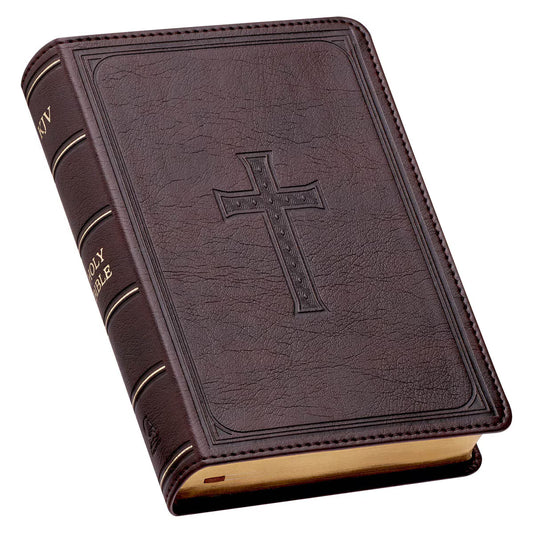 CAG KJV082 KJV BIBLE COMPACT LP FAUX LEATHER, DARK BROWN