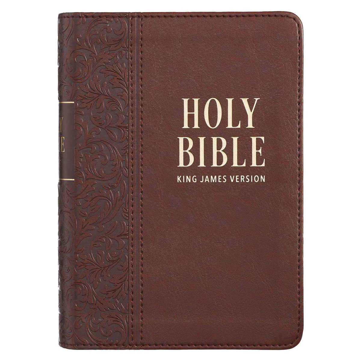 CAG KJV132 KJV  BIBLE  COMPACT  LP  FAUX  LEATHER, MEDIUM BROWN