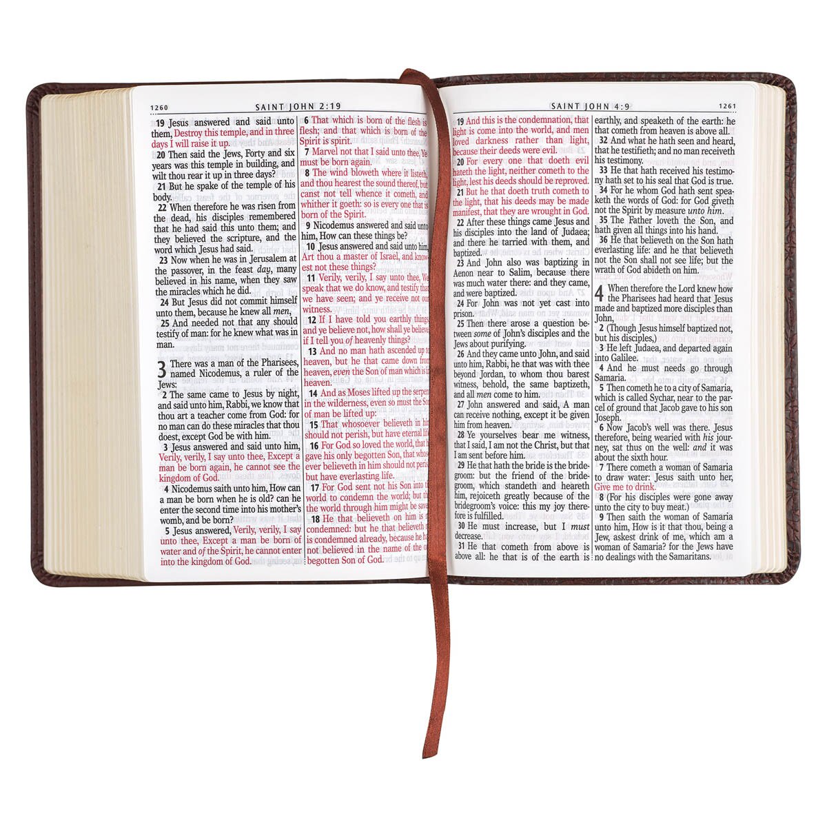 CAG KJV132 KJV  BIBLE  COMPACT  LP  FAUX  LEATHER, MEDIUM BROWN