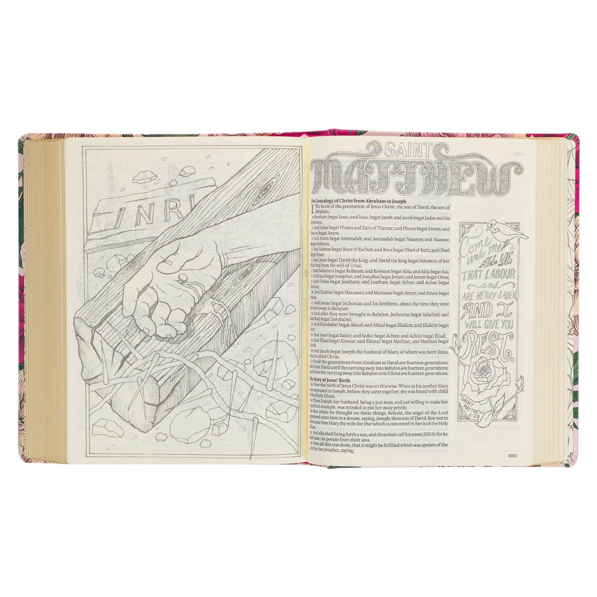 CAG KJV225 KJV  MY  CREATIVE  BIBLE  HARDCOVER,  PINK FLORAL PRINTED