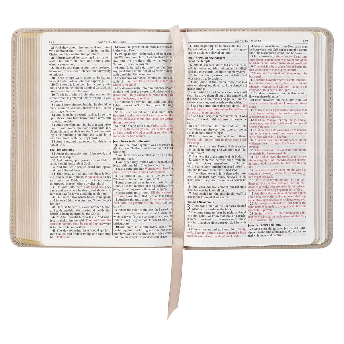 CAG KJV246 KJV BIBLE COMPACT FAUX LEATHER, TAUPE