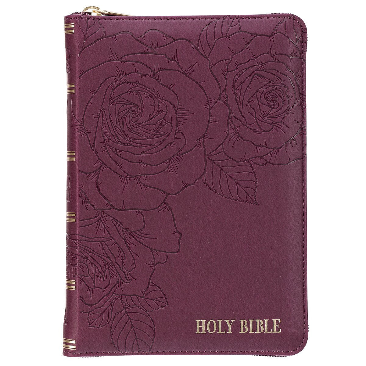 CAG KJV247 KJV BIBLE COMPACT FAUX LEATHER, MERLOT W/ZIPPER