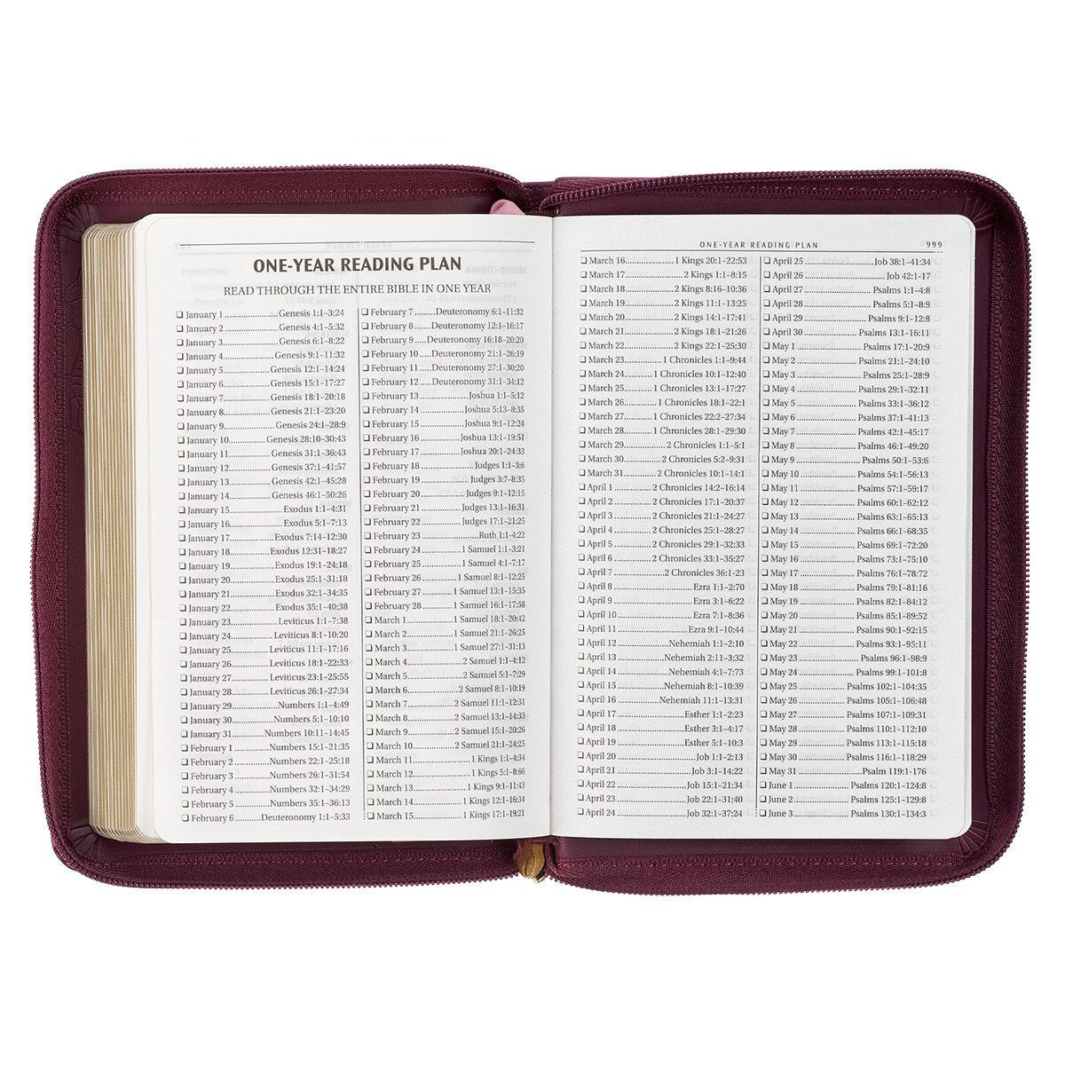 CAG KJV247 KJV BIBLE COMPACT FAUX LEATHER, MERLOT W/ZIPPER