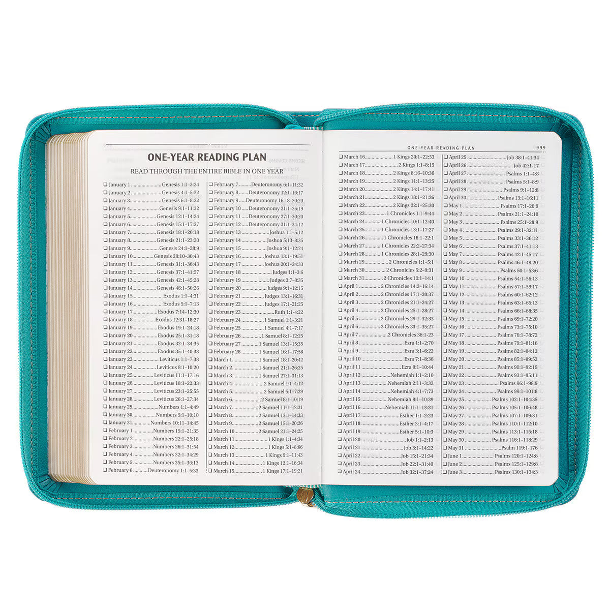 CAG KJV248 KJV BIBLE COMPACT FAUX LEATHER, TEAL W/ ZIPPER