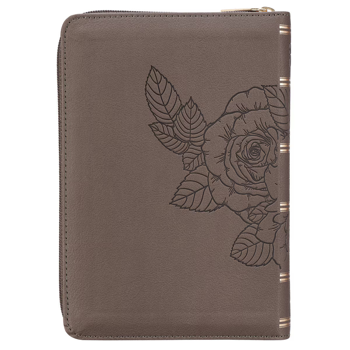 CAG KJV249 KJV BIBLE COMPACT LP FAUX LEATHER, GRAY W/ZIPPER