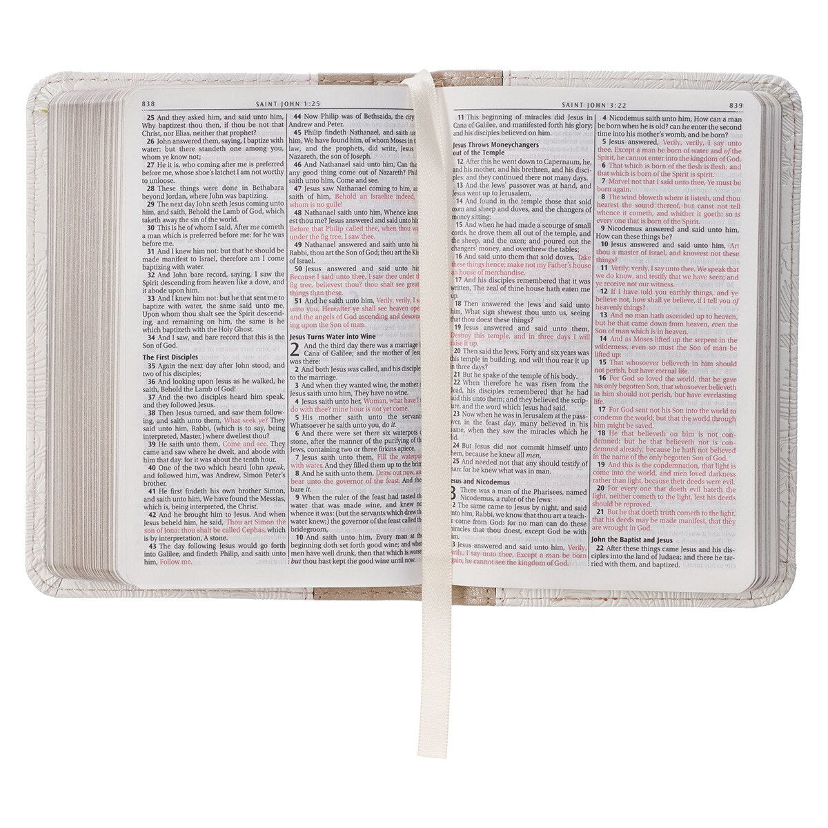 CAG KJV258 KJV BIBLE MINI POCKET FAUX LEATHER, WHITE