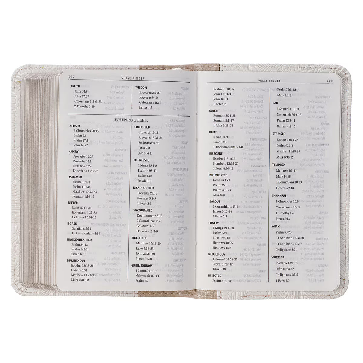 CAG KJV258 KJV BIBLE MINI POCKET FAUX LEATHER, WHITE