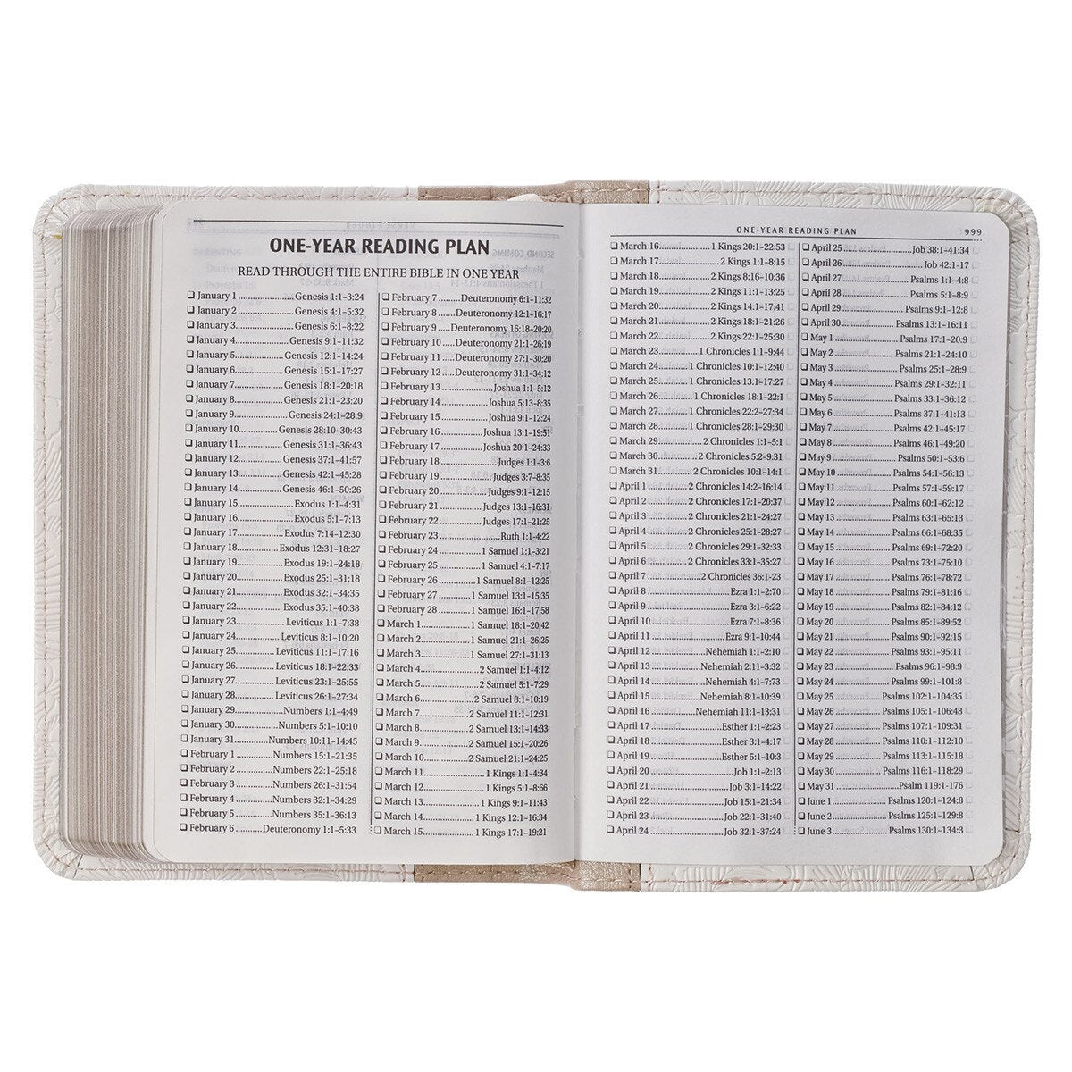 CAG KJV258 KJV BIBLE MINI POCKET FAUX LEATHER, WHITE
