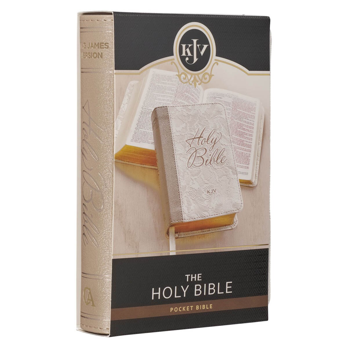 CAG KJV258 KJV BIBLE MINI POCKET FAUX LEATHER, WHITE