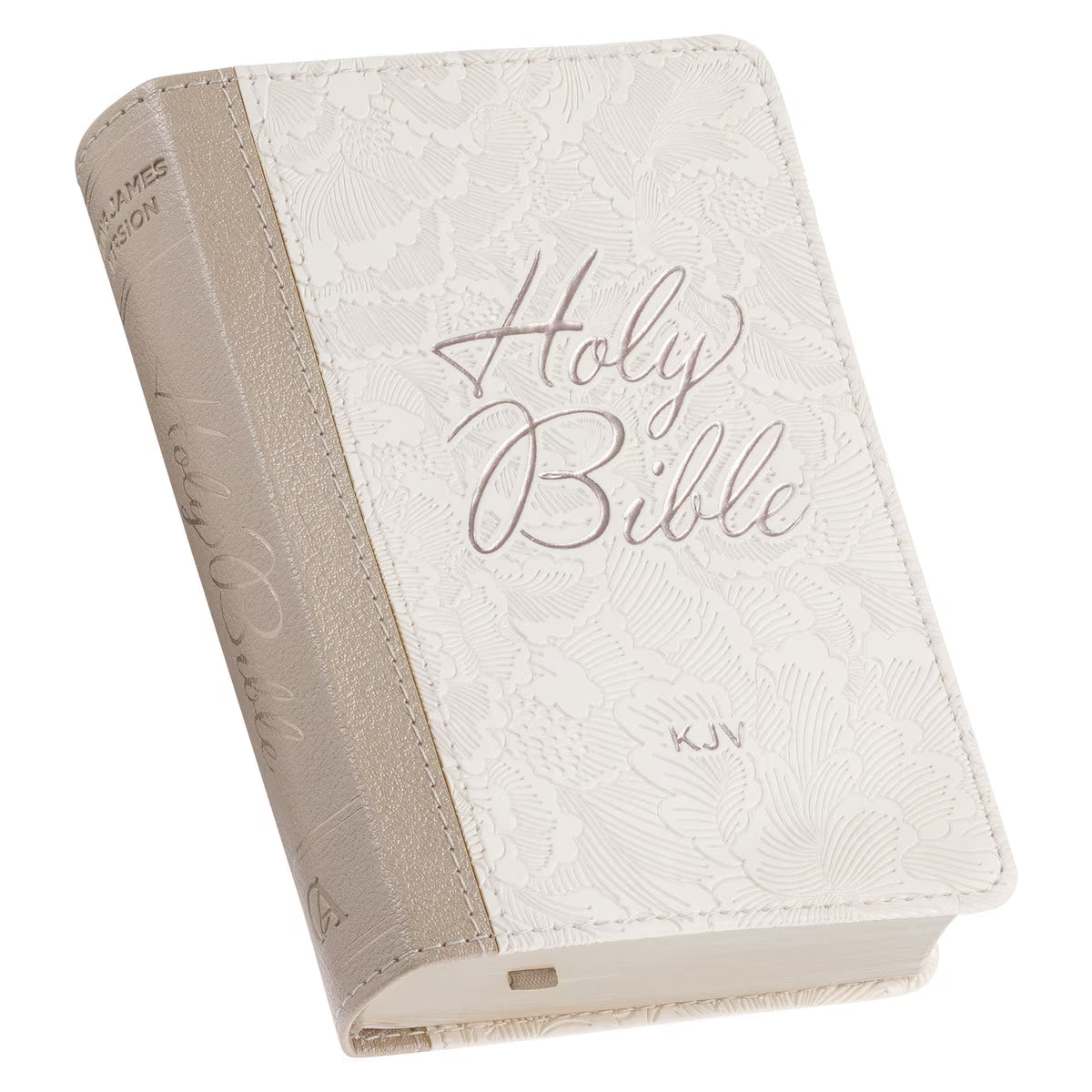 CAG KJV258 KJV BIBLE MINI POCKET FAUX LEATHER, WHITE