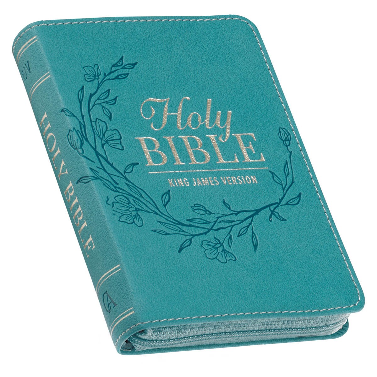 CAG KJV259 KJV BIBLE MINI POCKET FAUX LEATHER, TEAL W/ZIPPER