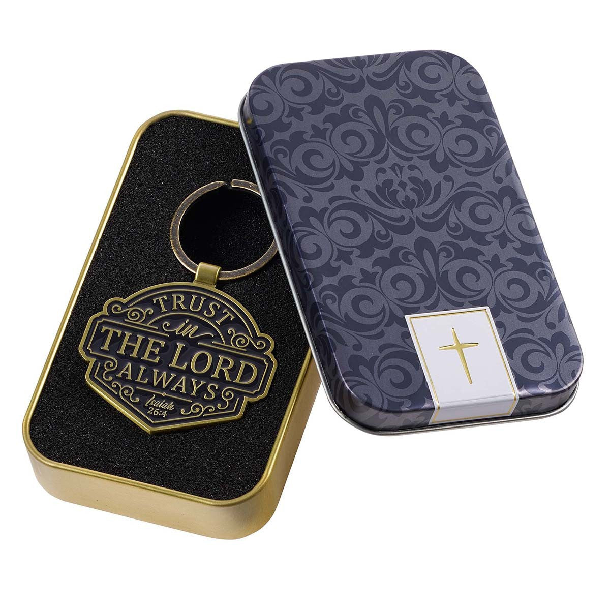 CAG KMO098 KEYRING IN TIN TRUST IN THE LORD