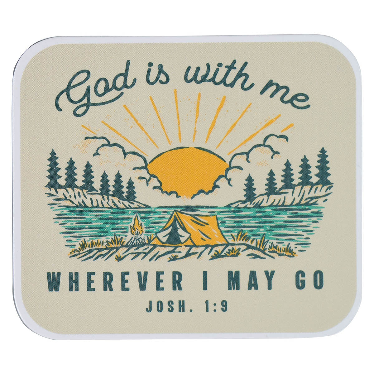 CAG MG199 MAGNET CREAM CAMPING GOD IS WITH ME JOS