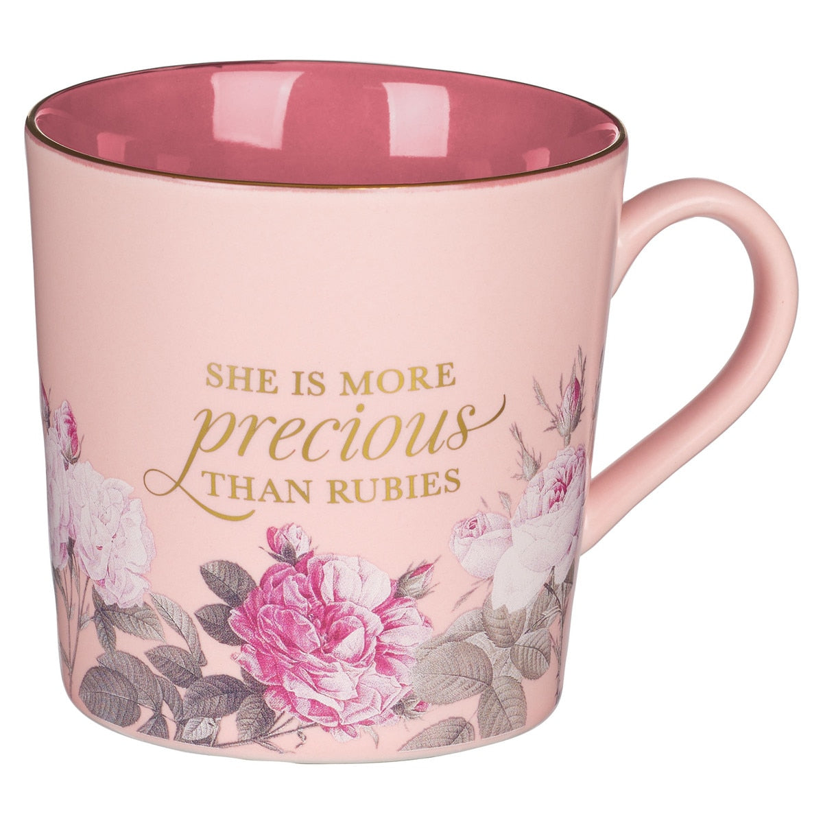 CAG MUG1014 MUG PINK TWO-TONE FLORAL MORE PRECIOU