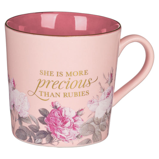 CAG MUG1014 MUG PINK TWO-TONE FLORAL MORE PRECIOU