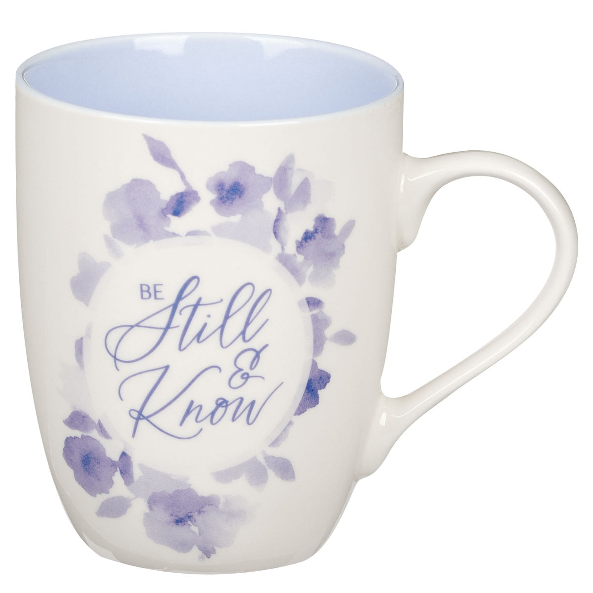 CAG MUG1051 MUG BLUE FLORAL BE STILL PS. 46:10