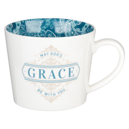 CAG MUG615 TEAL PAISLEY GODS GRACE
