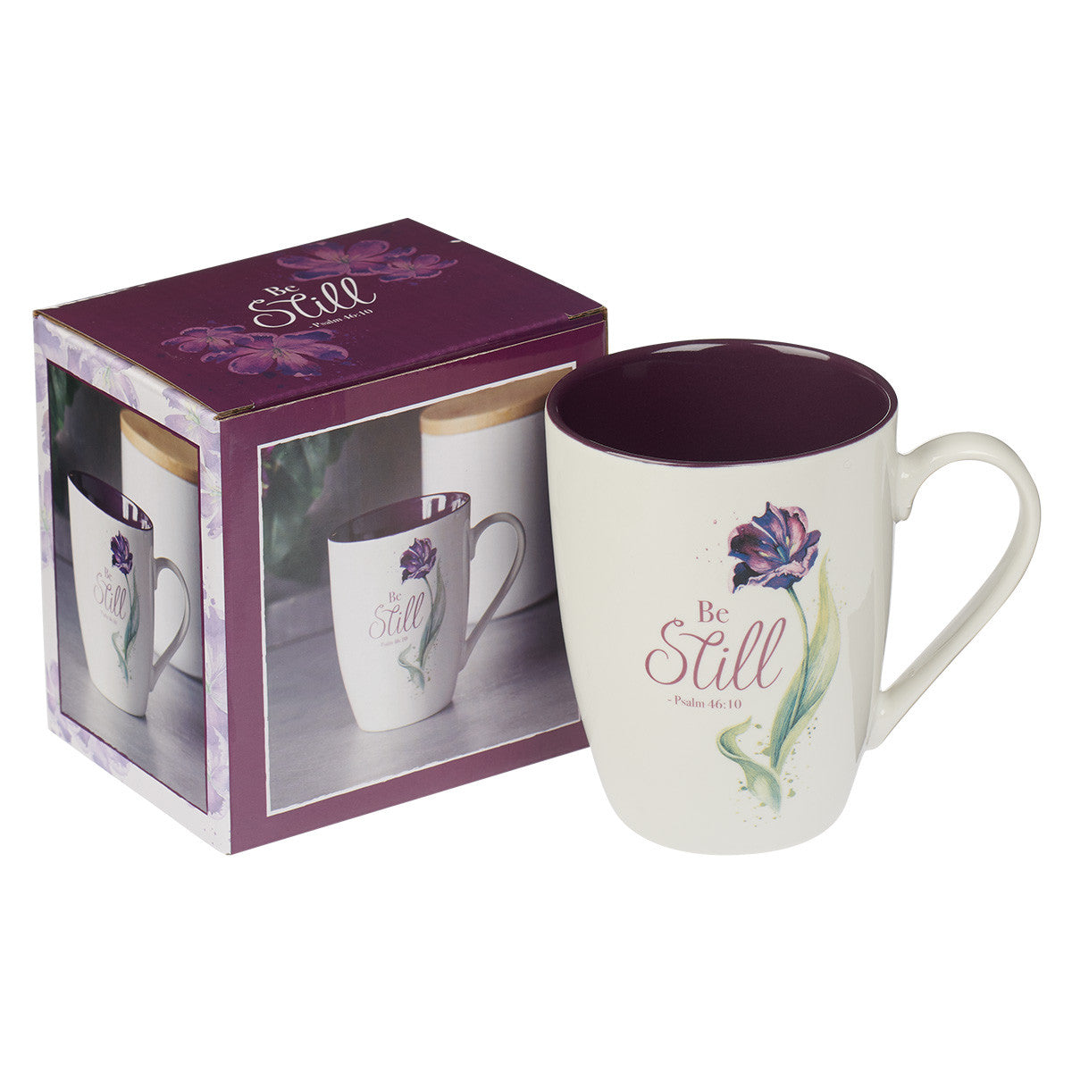 CAG MUG687 PURPLE BLOOM BE STILL
