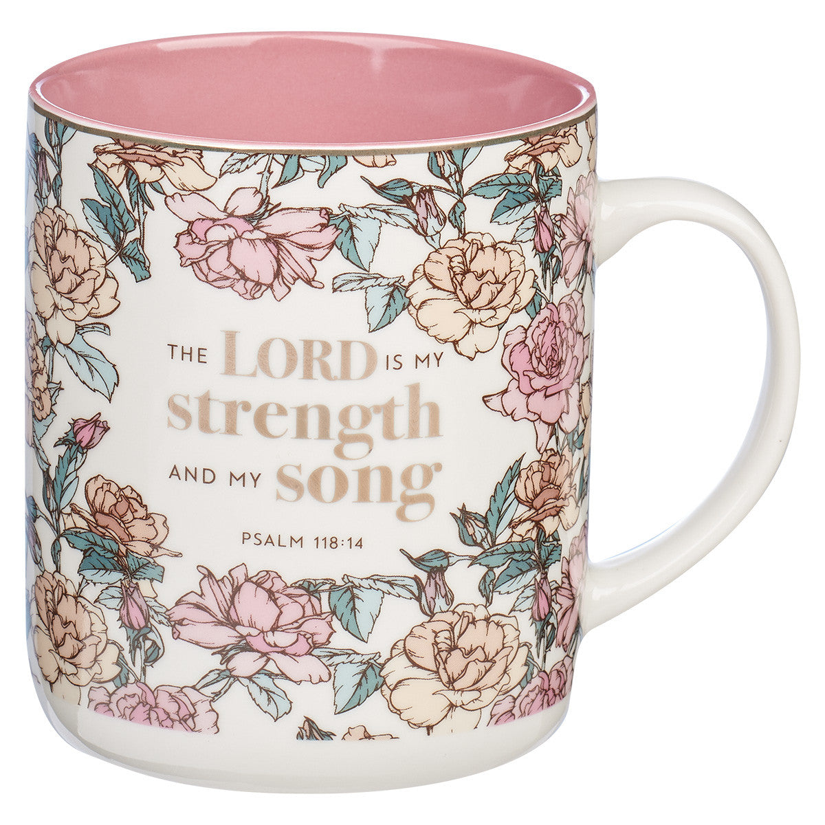 CAG MUG773 PINK ROSE MY STRENGTH AND MY SONG